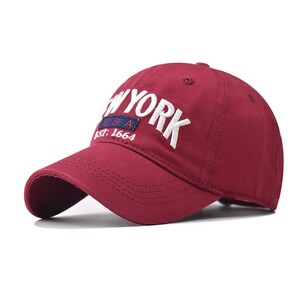 Фото - Бордова бейсболка від Narason із бавовни New York - Men box