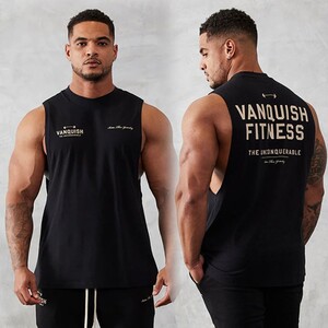 Фото - Спортивная мужская майка VQH в черном цвете - Men box
