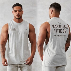 Фото - Белая молодежная майка от VQH для фитнеса - Men box