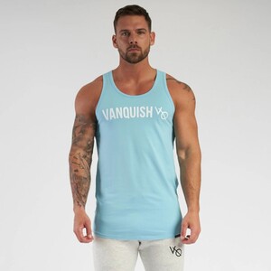 Фото - Удлиненная спортивная майка VQH голубого цвета - Men box