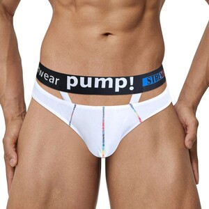 Фото - Бріфи чоловічі Pump білого кольору з чорною резинкою - Men box