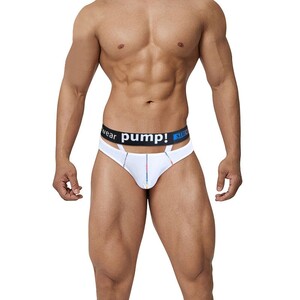Фото - Бріфи чоловічі Pump білого кольору з чорною резинкою - Men box