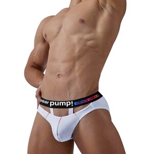 Фото - Бріфи чоловічі Pump білого кольору з чорною резинкою - Men box