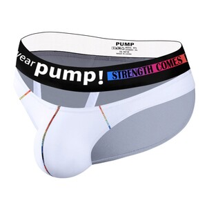 Фото - Бріфи чоловічі Pump білого кольору з чорною резинкою - Men box
