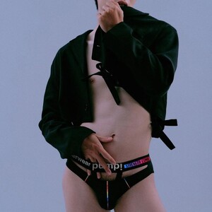 Фото - Труси бріфи з розрізами Pump чорного кольору - Men box