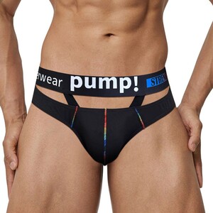 Фото - Труси бріфи з розрізами Pump чорного кольору - Men box