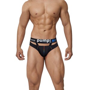 Фото - Труси бріфи з розрізами Pump чорного кольору - Men box
