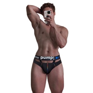 Фото - Труси бріфи з розрізами Pump чорного кольору - Men box