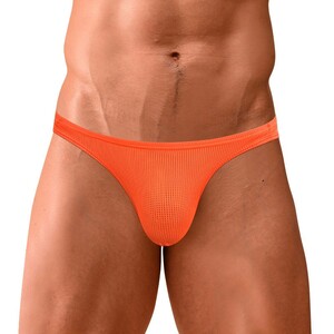 Фото - Нейлоновые мужские стринги 0850 оранжевого цвета - Men box
