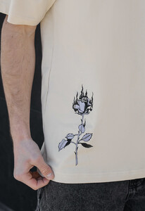 Фото - Бежевая футболка с розой Staff logo & rose - Men box