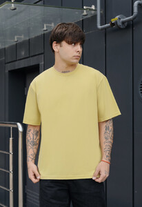 Фото - Светло-желтая футболка Staff light yellow oversize - Men box