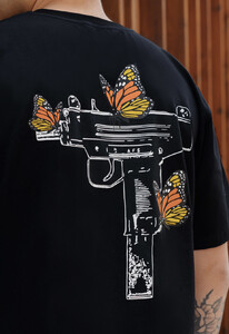 Фото - Оверсайз футболка с принтом на спине Staff butterfly uz oversize - Men box