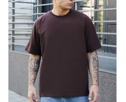 Фото - Однотонна коричнева футболка Staff reglan brown - Men box