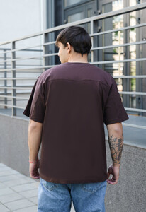 Фото - Однотонна коричнева футболка Staff reglan brown - Men box
