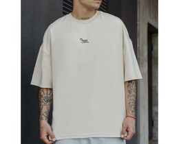 Фото - Оверсайз футболка молочного кольору Staff milk logo oversize - Men box