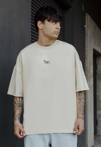 Фото - Оверсайз футболка молочного кольору Staff milk logo oversize - Men box