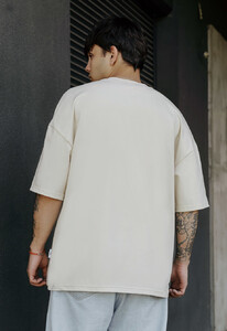 Фото - Оверсайз футболка молочного кольору Staff milk logo oversize - Men box