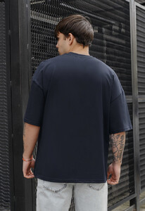 Фото - Темно-синяя оверсайз футболка Staff navy basic oversize - Men box
