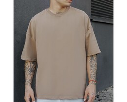 Фото - Однотонна оверсайз футболка Staff brown basic oversize - Men box