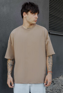 Фото - Однотонная оверсайз футболка Staff brown basic oversize - Men box
