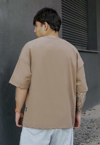 Фото - Однотонная оверсайз футболка Staff brown basic oversize - Men box