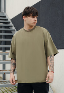 Фото - Оверсайз футболка кольору хакі Staff khaki basic oversize - Men box