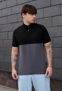 Фото - Двухцветная футболка-поло black & graphite - Men box