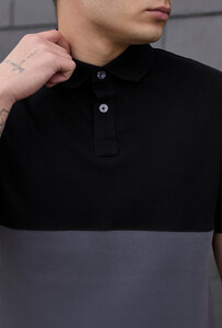 Фото - Двухцветная футболка-поло black & graphite - Men box