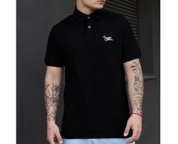 Фото - Черное поло с белой вышивкой Staff black logo - Men box
