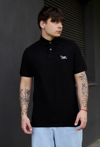 Фото - Чорне поло з білою вишивкою Staff black logo - Men box