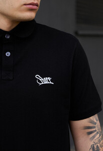 Фото - Чорне поло з білою вишивкою Staff black logo - Men box