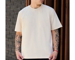 Фото - Однотонна футболка молочного кольору Staff milk basic - Men box