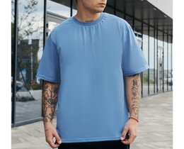 Фото - Світло-синя оверсайз футболка Staff light blue oversize - Men box
