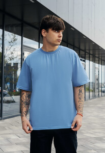 Фото - Світло-синя оверсайз футболка Staff light blue oversize - Men box