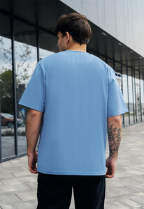 Фото - Світло-синя оверсайз футболка Staff light blue oversize - Men box