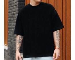 Фото - Чорна оверсайз футболка Staff black basic2 oversize - Men box