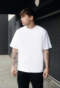 Фото - Біла оверсайз футболка Staff white basic2 oversize - Men box
