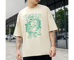 Фото - Футболка молочного кольору із принтом Staff Japan oversize - Men box