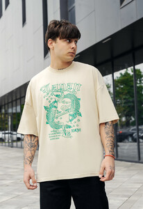 Фото - Футболка молочного кольору із принтом Staff Japan oversize - Men box