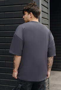 Фото - Футболка темно-сірого кольору Staff dark gray basic oversize - Men box