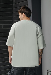 Фото - Однотонна оверсайз футболка Staff gray basic oversize - Men box
