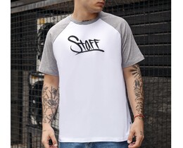 Фото - Брендована футболка Staff logo white & gray melange - Men box