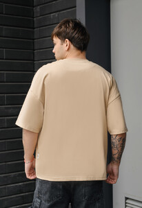 Фото - Молодіжна оверсайз футболка Staff beige basic oversize - Men box