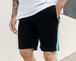 Фото - Шорты с бирюзовыми лампасами Staff black lampas turquoise - Men box