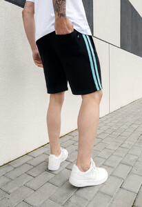 Фото - Шорты с бирюзовыми лампасами Staff black lampas turquoise - Men box