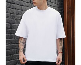 Фото - Базова оверсайз футболка Staff white oversize - Men box
