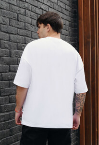 Фото - Базова оверсайз футболка Staff white oversize - Men box