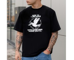 Фото - Чорна футболка з білим принтом Staff hope oversize - Men box