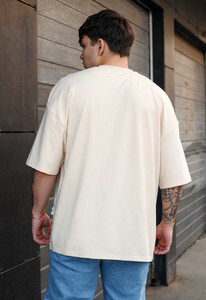 Фото - Футболка молочного кольору Staff milk basic oversize - Men box