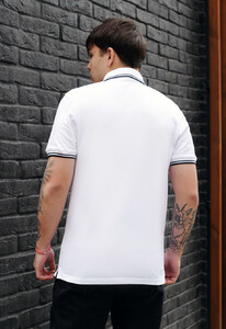 Фото - Белое поло с черным логотипом Staff white logo - Men box